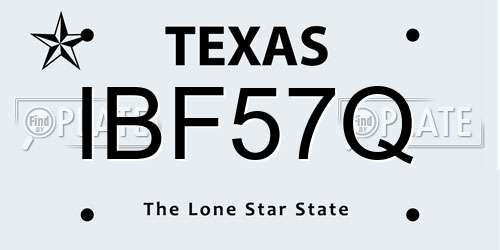 IBF57Q Texas License Plate