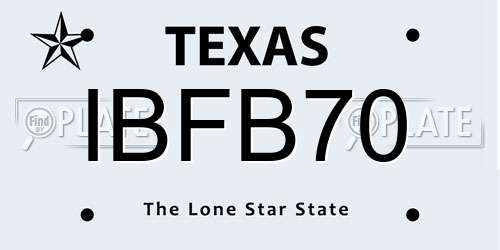 IBFB70 Texas License Plate