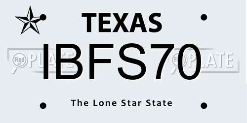 IBFS70 Texas License Plate