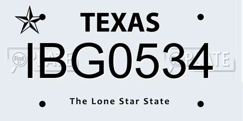 IBG0534 Texas License Plate