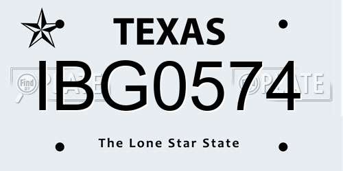IBG0574 Texas License Plate