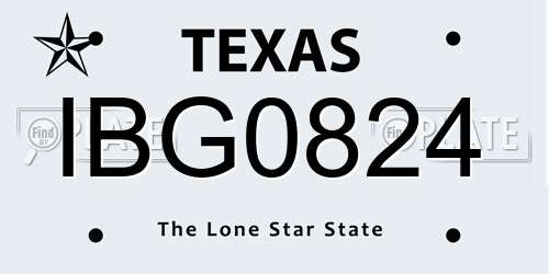 IBG0824 Texas License Plate