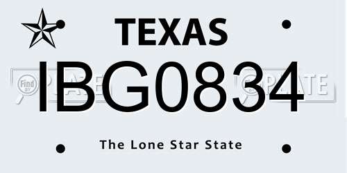 IBG0834 Texas License Plate