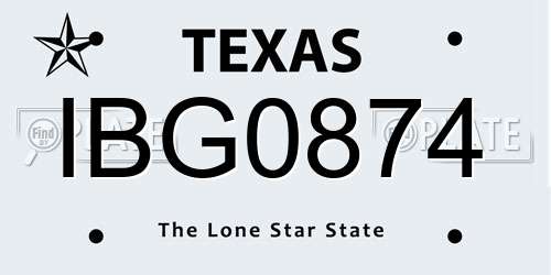IBG0874 Texas License Plate