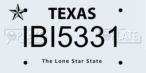 IBI5331 Texas License Plate