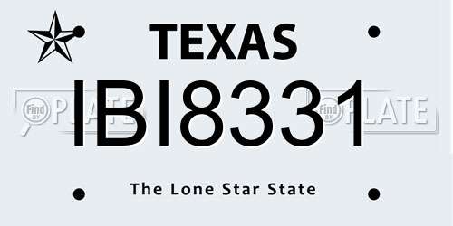 IBI8331 Texas License Plate