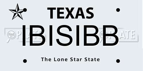 IBISIBB Texas License Plate