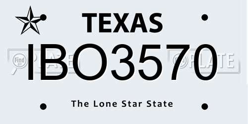 IBO3570 Texas License Plate