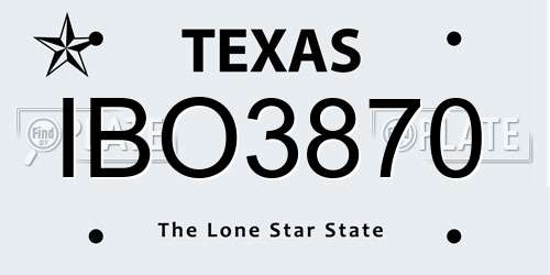 IBO3870 Texas License Plate