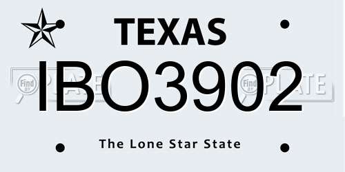 IBO3902 Texas License Plate