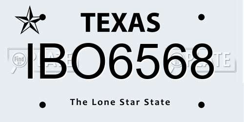 IBO6568 Texas License Plate