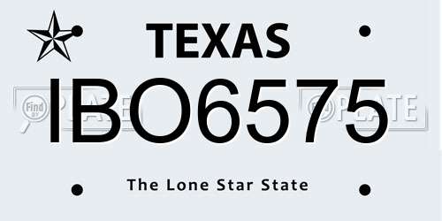 IBO6575 Texas License Plate