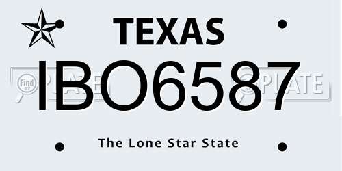 IBO6587 Texas License Plate