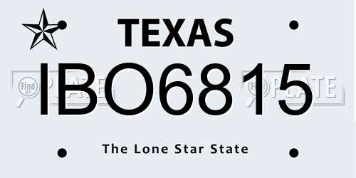 IBO6815 Texas License Plate