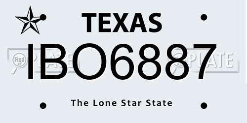 IBO6887 Texas License Plate