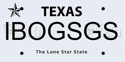 IBOGSGS Texas License Plate