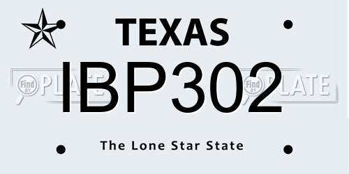 IBP302 Texas License Plate