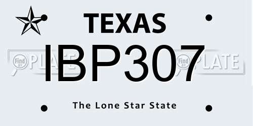 IBP307 Texas License Plate