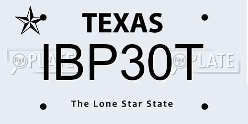 IBP30T Texas License Plate