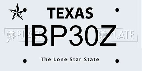 IBP30Z Texas License Plate