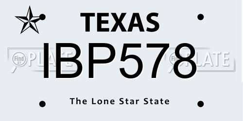 IBP578 Texas License Plate