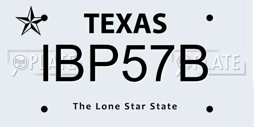 IBP57B Texas License Plate
