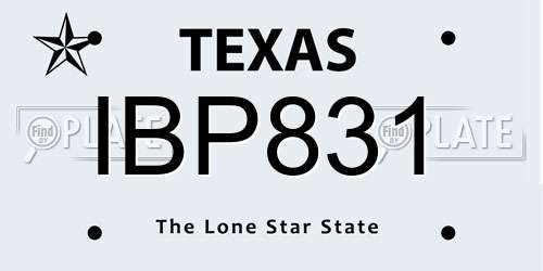 IBP831 Texas License Plate