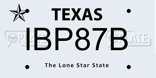 IBP87B Texas License Plate