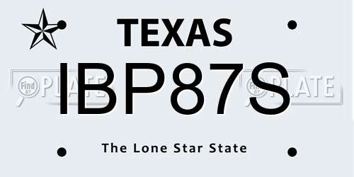 IBP87S Texas License Plate