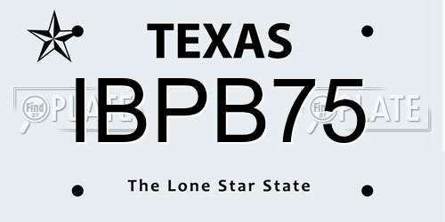IBPB75 Texas License Plate