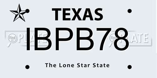 IBPB78 Texas License Plate