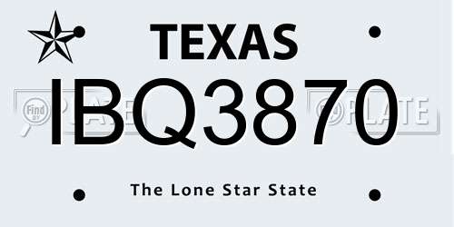 IBQ3870 Texas License Plate