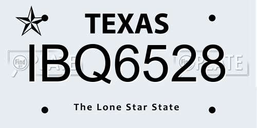 IBQ6528 Texas License Plate