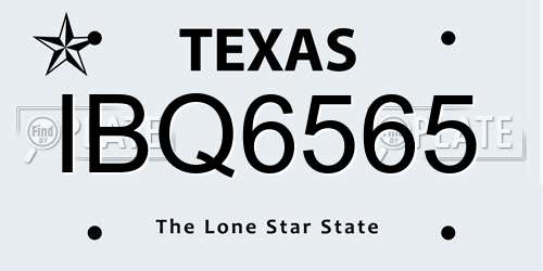 IBQ6565 Texas License Plate