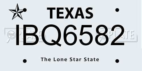 IBQ6582 Texas License Plate