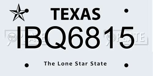IBQ6815 Texas License Plate