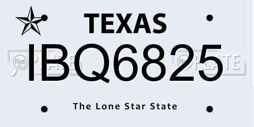 IBQ6825 Texas License Plate