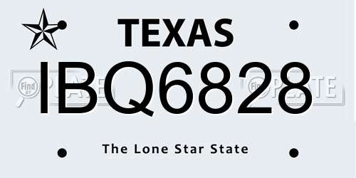 IBQ6828 Texas License Plate