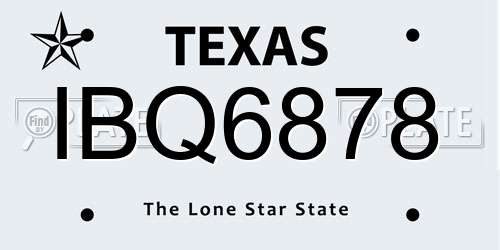 IBQ6878 Texas License Plate