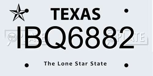 IBQ6882 Texas License Plate