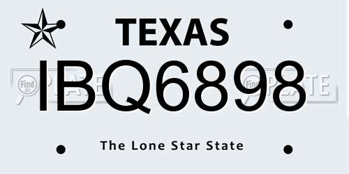 IBQ6898 Texas License Plate