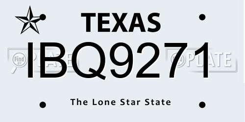 IBQ9271 Texas License Plate