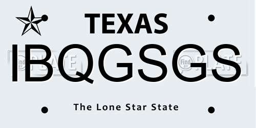 IBQGSGS Texas License Plate