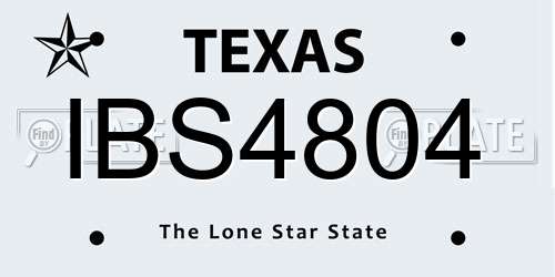 IBS4804 Texas License Plate
