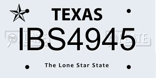 IBS4945 Texas License Plate