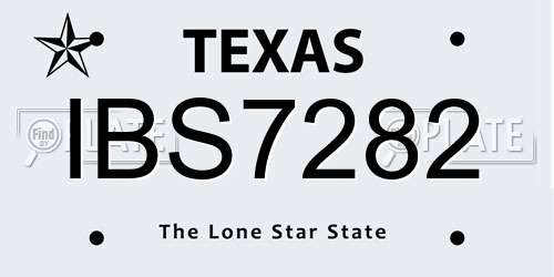 IBS7282 Texas License Plate
