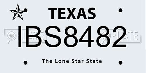 IBS8482 Texas License Plate