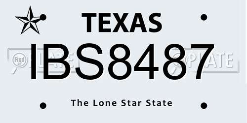 IBS8487 Texas License Plate