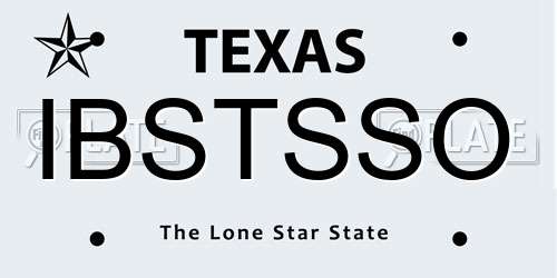 IBSTSSO Texas License Plate
