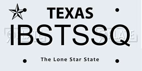 IBSTSSQ Texas License Plate